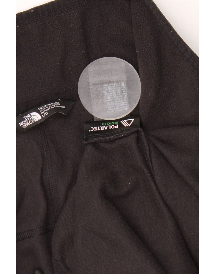 The North Face Herren-Fleecepullover mit Reißverschluss am Hals, groß, aus schwarzem Polyester