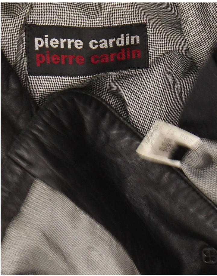 PIERRE CARDIN Herren Lederjacke IT 58 4XL Schwarzes Leder
