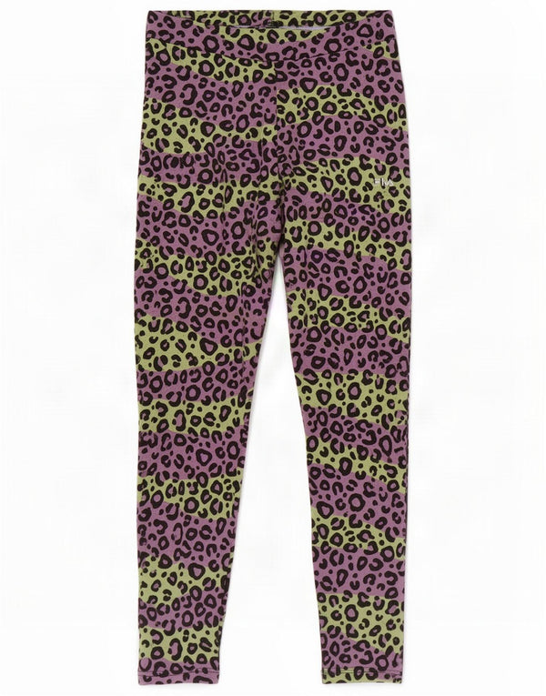 Fila Leggings für Mädchen, 13–14 Jahre, lila Tiermuster, Baumwolle