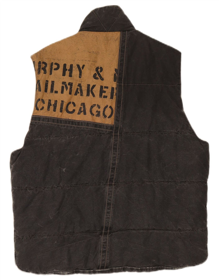 Murphy & Nye Herren Wattierte Weste UK 38 Mittelgraue Baumwolle
