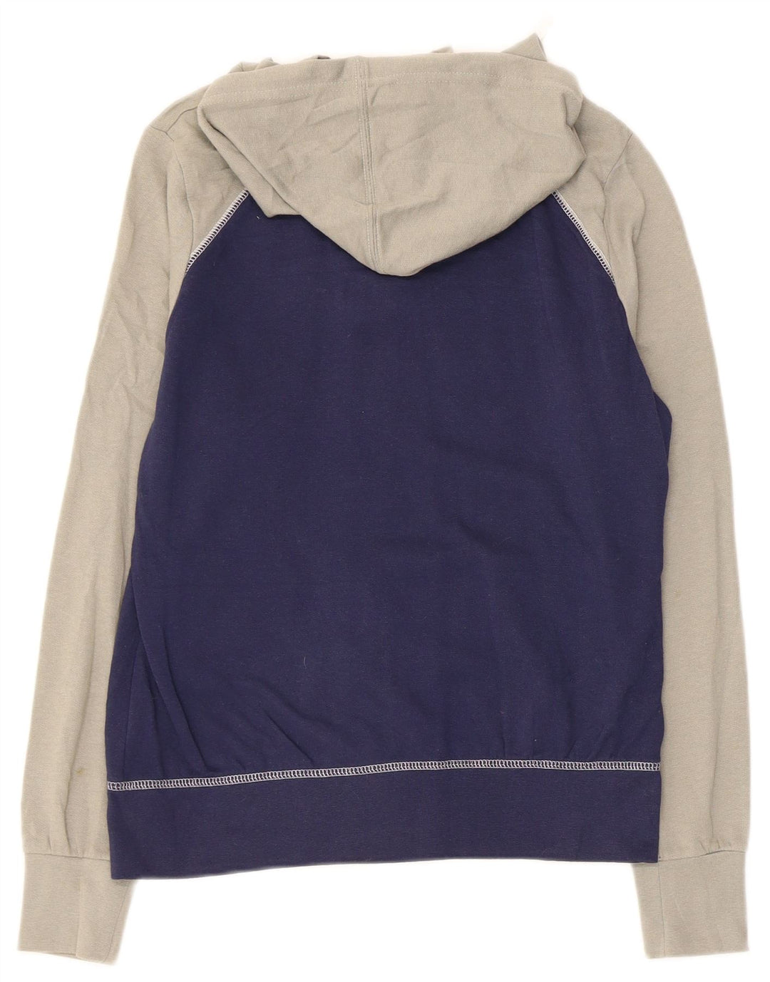 NFL Womens Patriots Zip Hoodie Sweater UK 10 Small Marineblau Farbblock