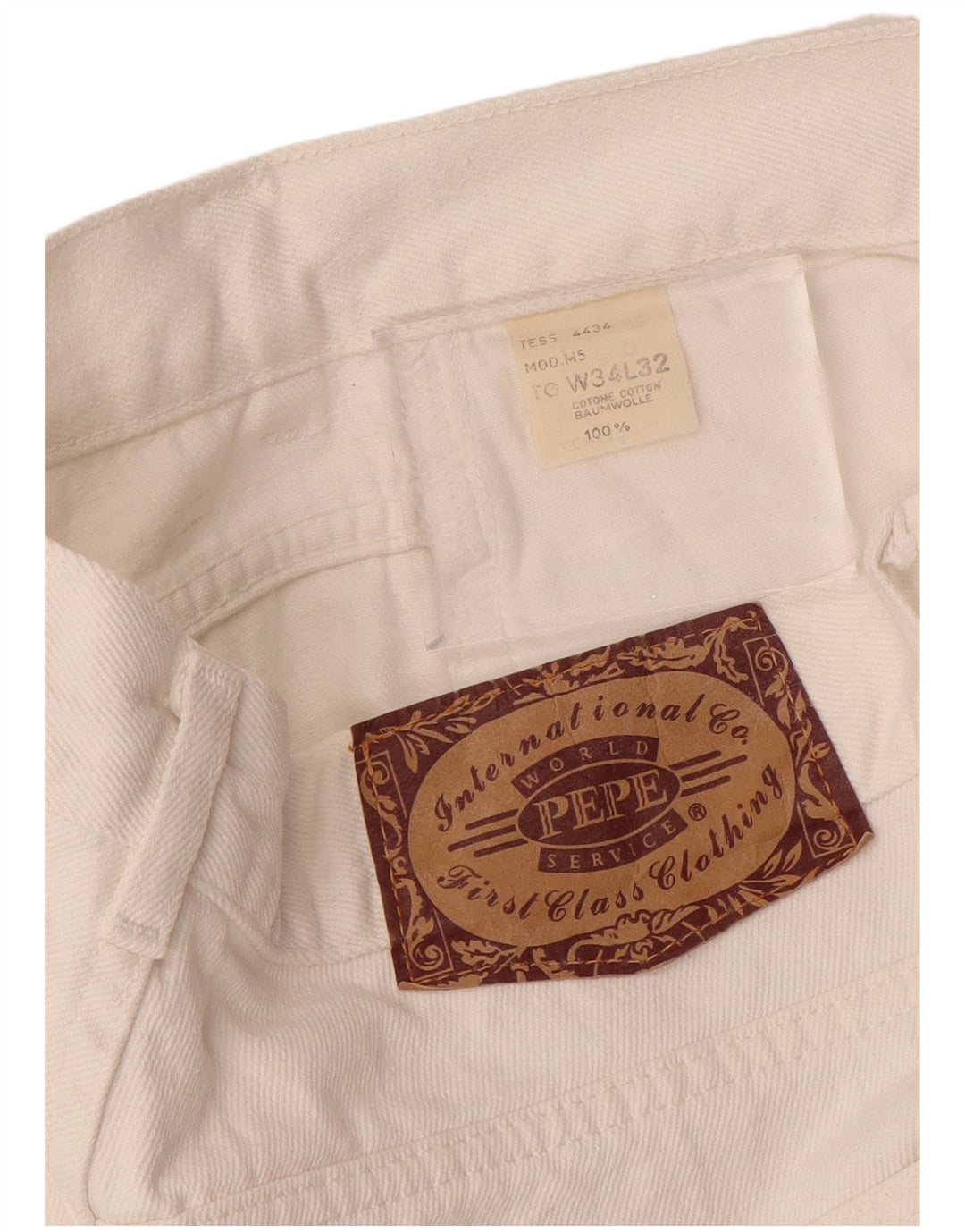 PEPE JEANS Herren Straight Jeans W34 L27 Weiße Baumwolle