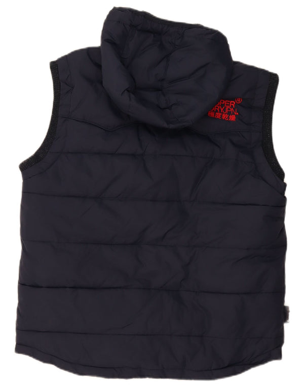 Superdry Herren-Kapuzenweste, gepolstert, UK 42, XL, Marineblau, Polyester