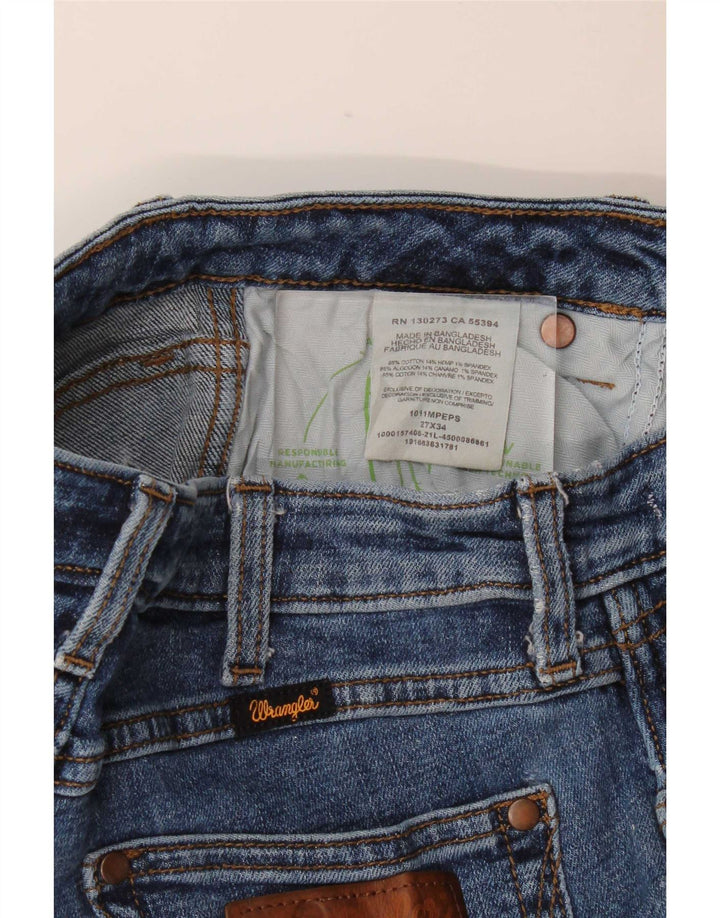Wrangler Damen Schlagjeans W27 L31 Blaue Baumwolle