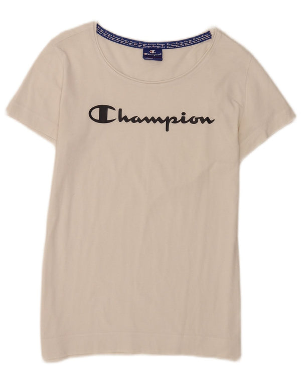 Champion T-Shirt mit normaler Grafik für Jungen, 9–10 Jahre, mittelweiß
