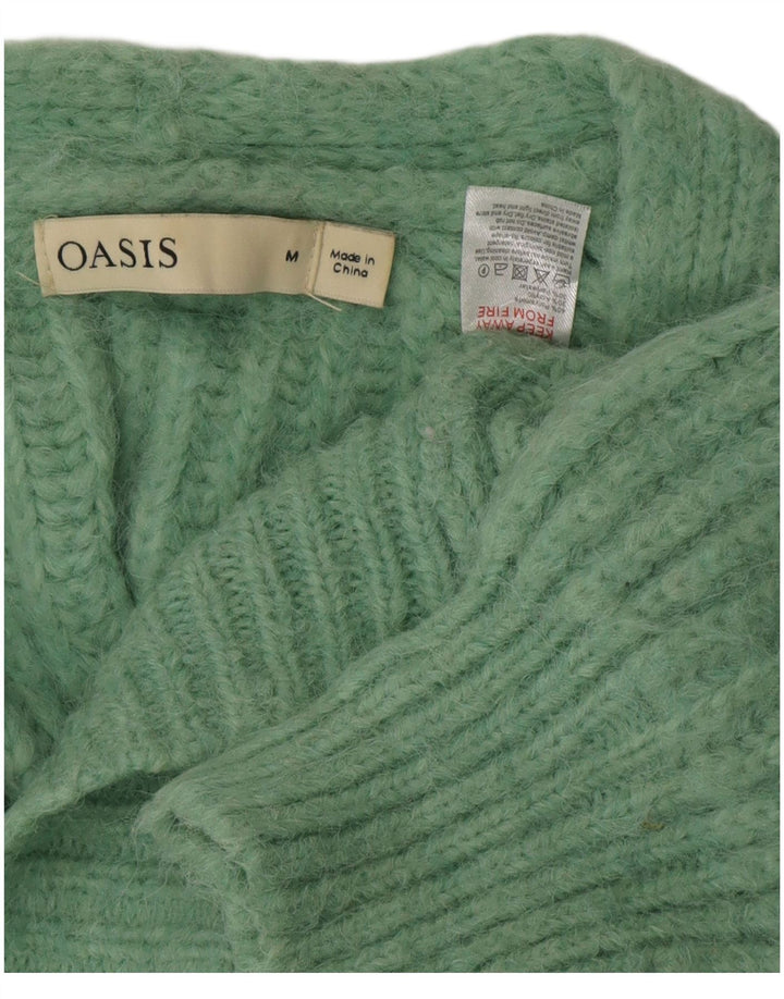 Oasis Damen-Cardigan mit lockerer Passform, UK 14, Mittelgrün, Polyester