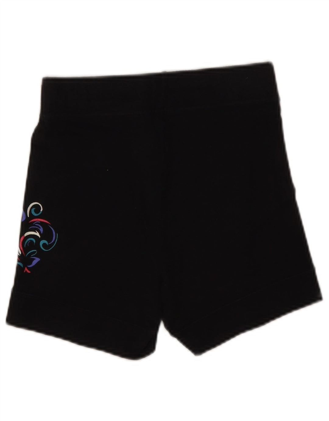 NIKE Womens Graphic Sport Shorts UK 14 Medium  Black Cotton
