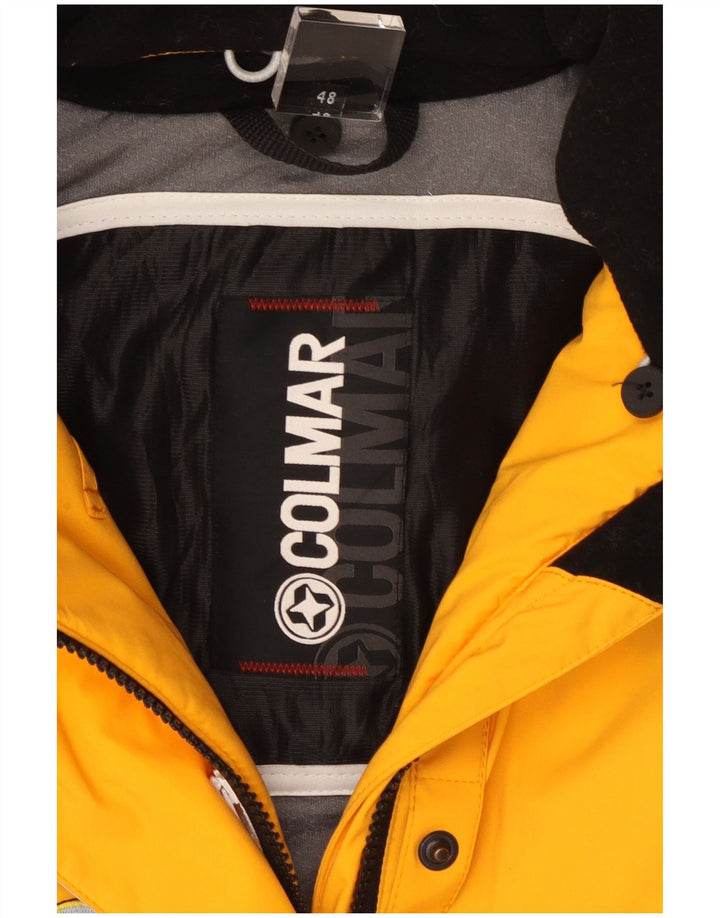 Colmar Damen Skijacke mit Kapuze IT 48 XL Gelbes Colourblock-Nylon