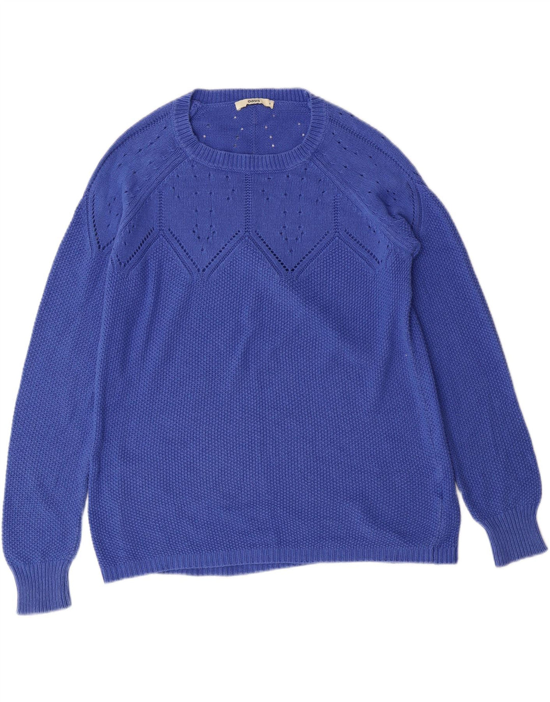 OASIS Womens Crew Neck Jumper Sweater UK 10 Small Blue Cotton Vintage Oasis and Second-Hand Oasis from Messina Hembry 