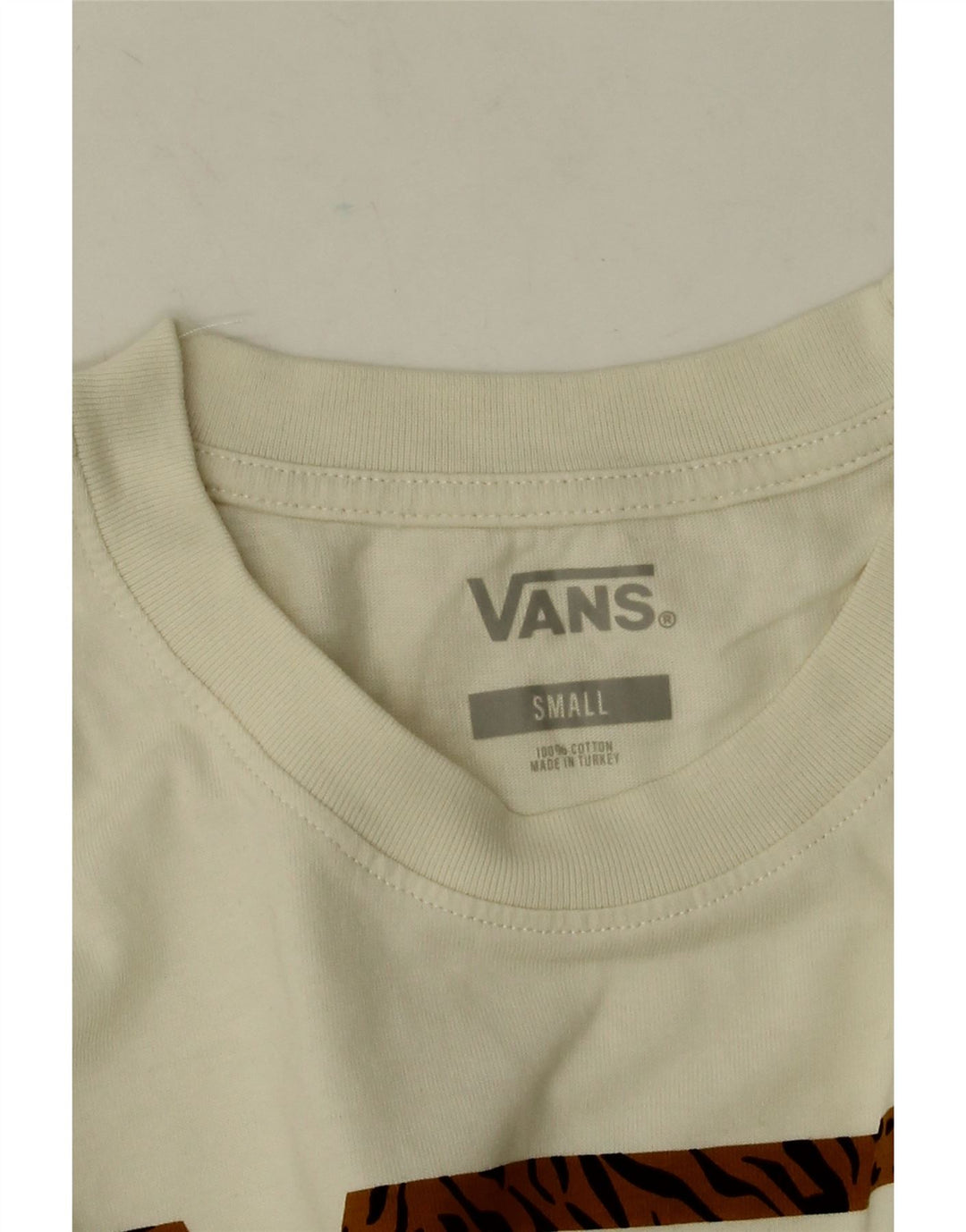 Vans Herren Grafik-Oberteil, langärmelig, Größe S, cremefarbene Baumwolle