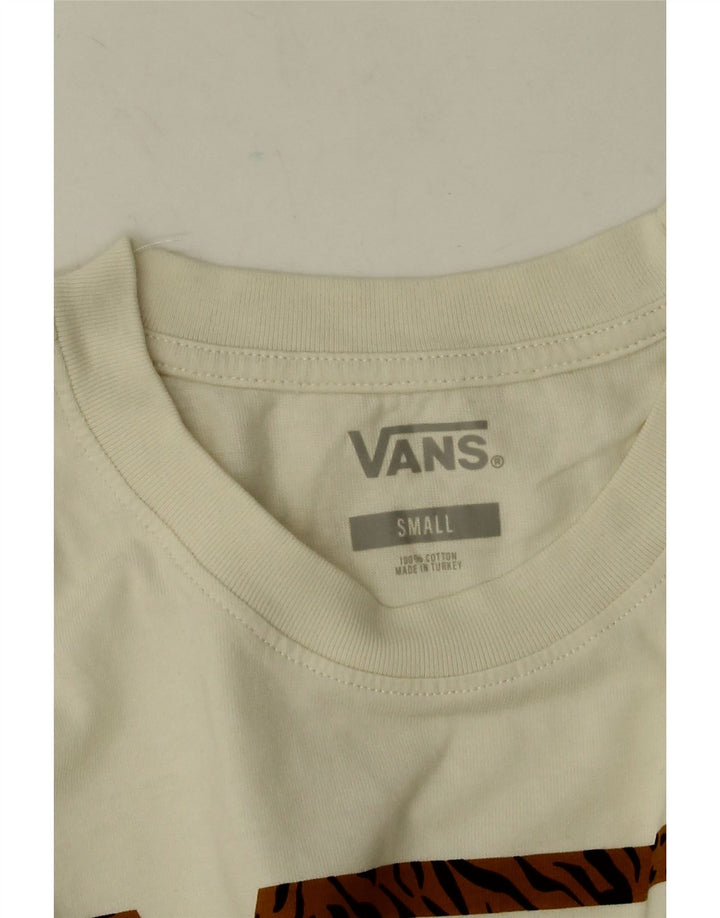 Vans Herren Grafik-Oberteil, langärmelig, Größe S, cremefarbene Baumwolle