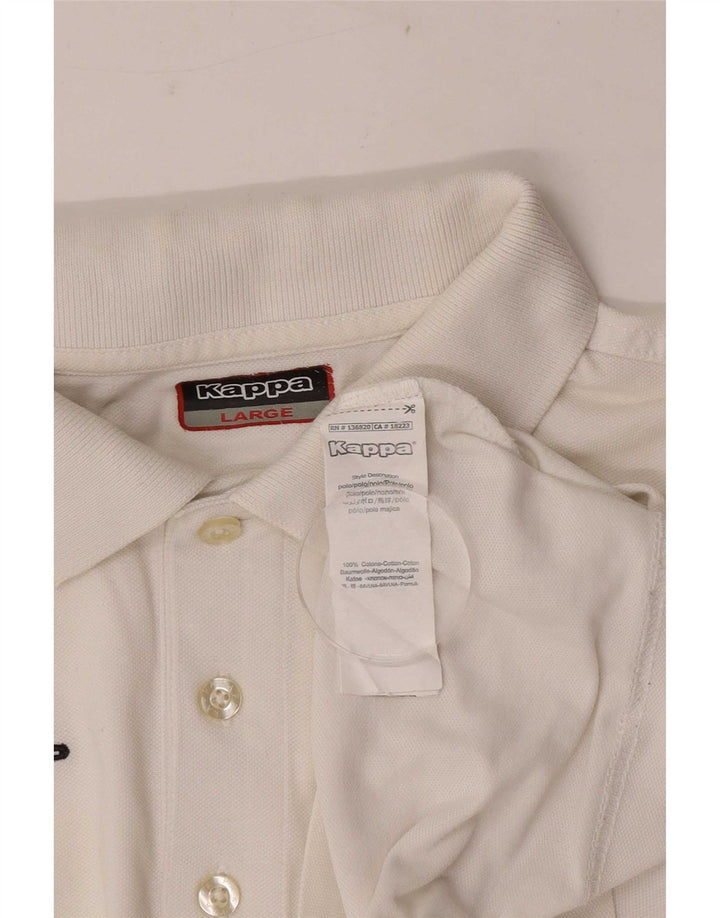 Kappa Herren-Poloshirt, groß, weiße Baumwolle