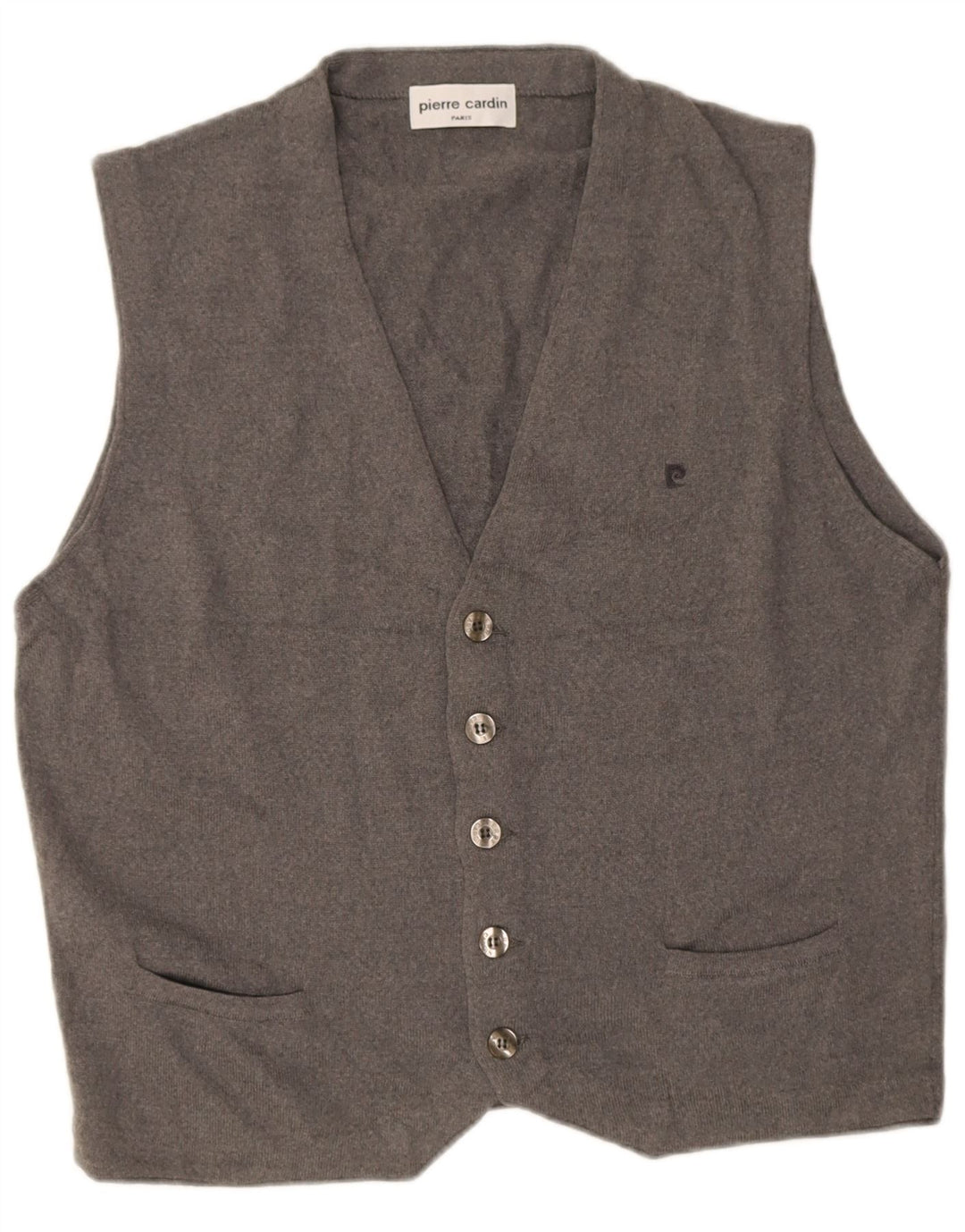 Pierre Cardin Herren Weste IT 52 Großes graues Acryl