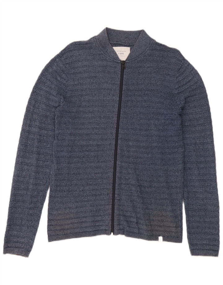 Jack & Jones Herren-Strickjacke, klein, marineblau gestreift