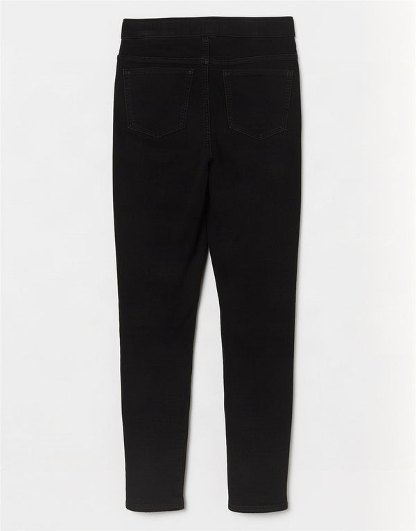Marks & Spencer Damen Jegging-Jeans UK 12 Medium W30 L29 Schwarze Baumwolle