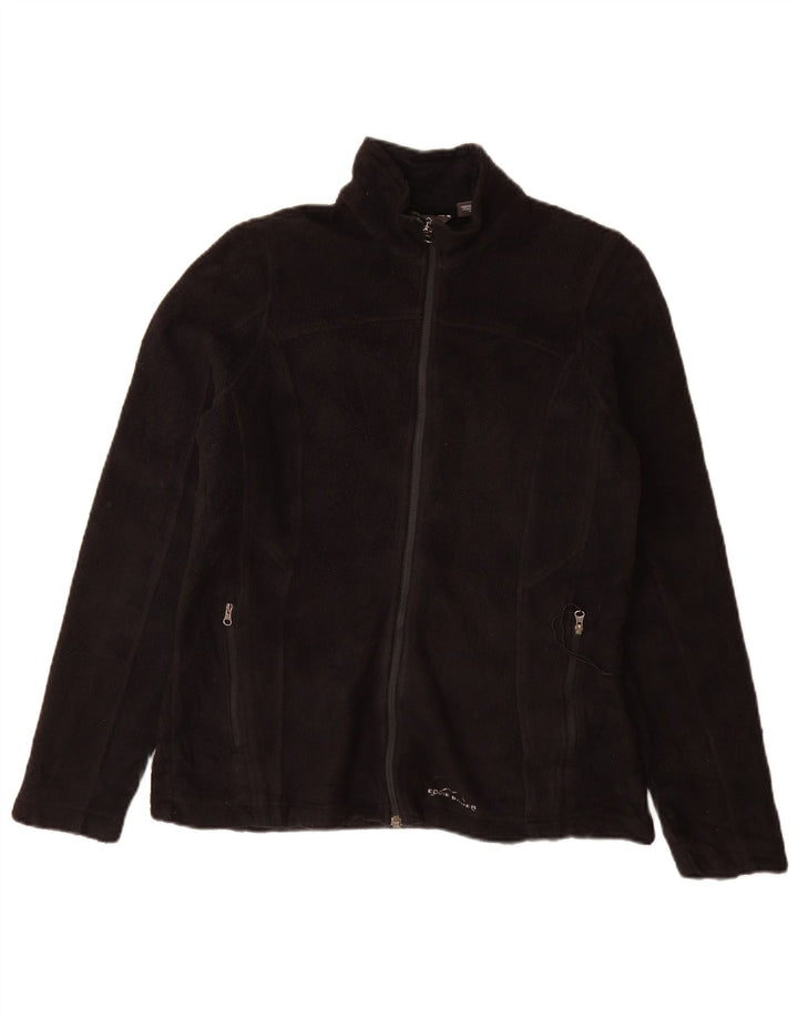 Eddie Bauer Damen Fleecejacke UK 12 Medium Schwarz Polyester