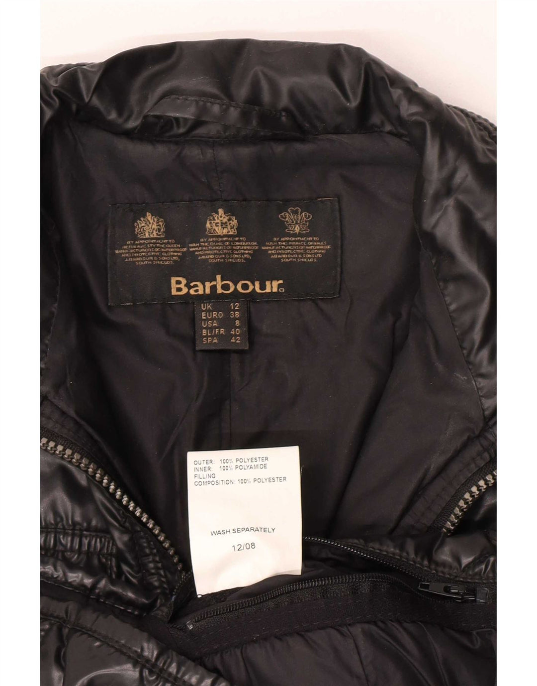 Barbour Damen Quilted Utility Jacke UK 12 Mittelschwarzes Polyester