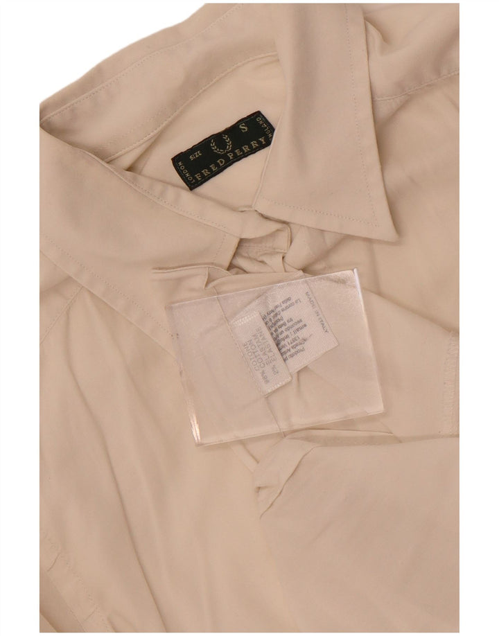 Fred Perry Damenhemd UK 10 Small Weiße Baumwolle