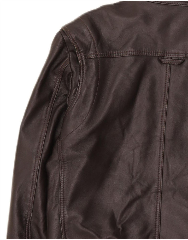 In Extenso Damen Bomber-Lederjacke UK 18 XL Braun