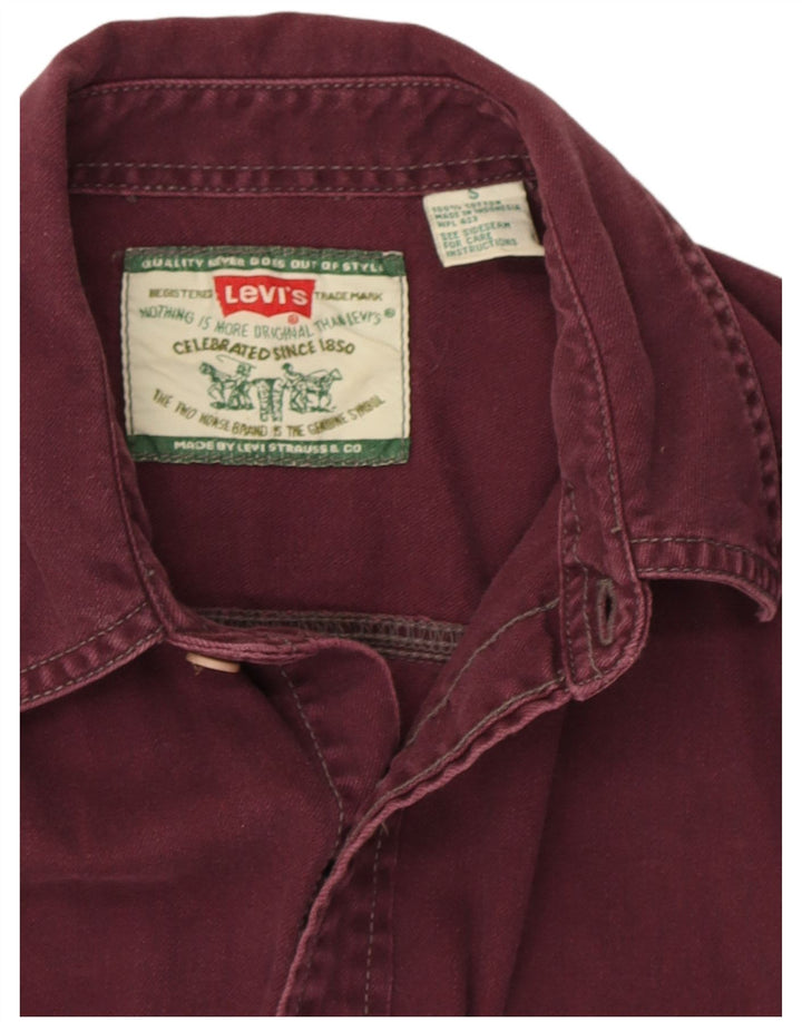 Levi's Herren-Jeanshemd, Größe S, Burgunderrot, Baumwolle