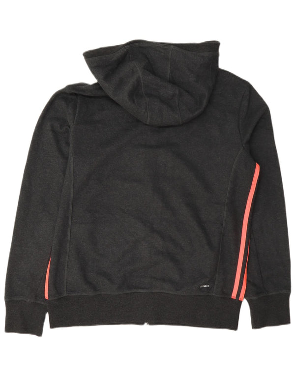 Adidas Damen Climalite Zip Hoodie Pullover UK 16/18 Große graue Baumwolle