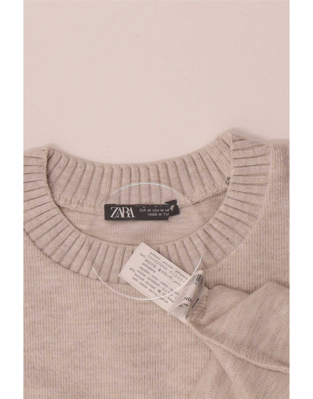 Zara Damen Blusenoberteil UK 14 Medium Beige Polyester