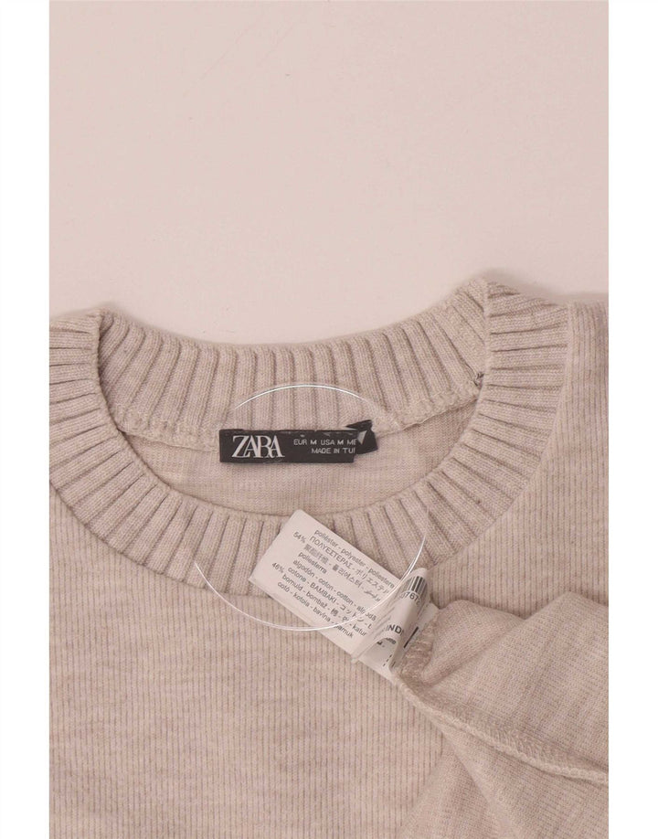 Zara Damen Blusenoberteil UK 14 Medium Beige Polyester