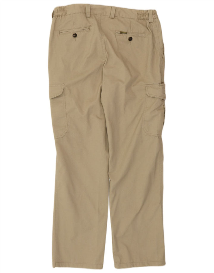 VINTAGE Gerade Herren-Cargohose IT 50 Groß W34 L31 Beige Polyester