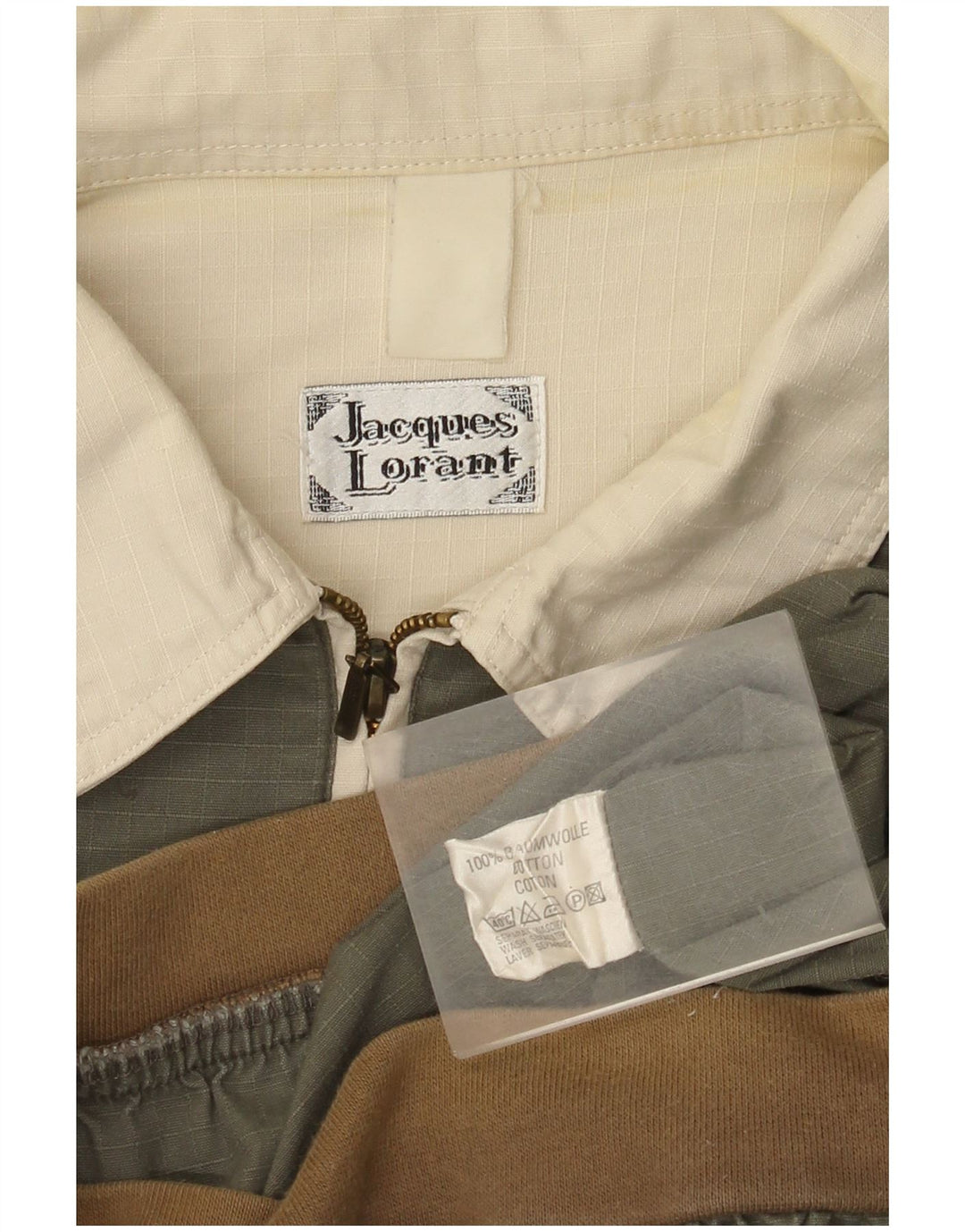 Jacques Lorant Herren Kurzarm-Pullover-Hemd, Mittelkhaki, Farbblock