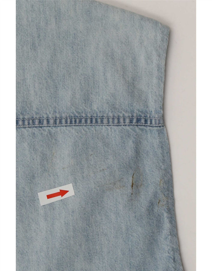 Wampum Herren ärmelloses Jeanshemd, groß, blau, Patchwork