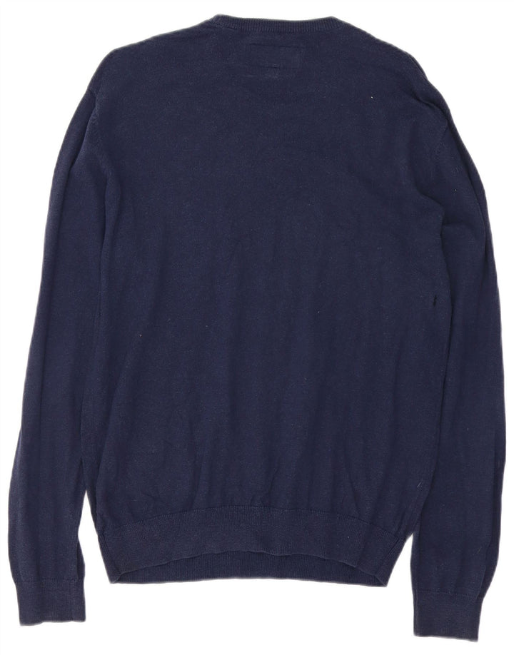 Jack Wills Herren-Pullover mit Rundhalsausschnitt, mittelmarineblaue Baumwolle
