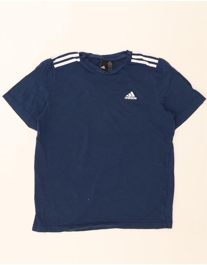ADIDAS Mens T-Shirt Top Small Navy Blue Cotton Vintage Adidas and Second-Hand Adidas from Messina Hembry 