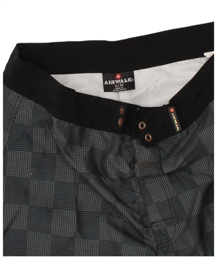 AIRWALK Mens Swimming Shorts Large  Grey Geometric Polyester Vintage Airwalk and Second-Hand Airwalk from Messina Hembry 