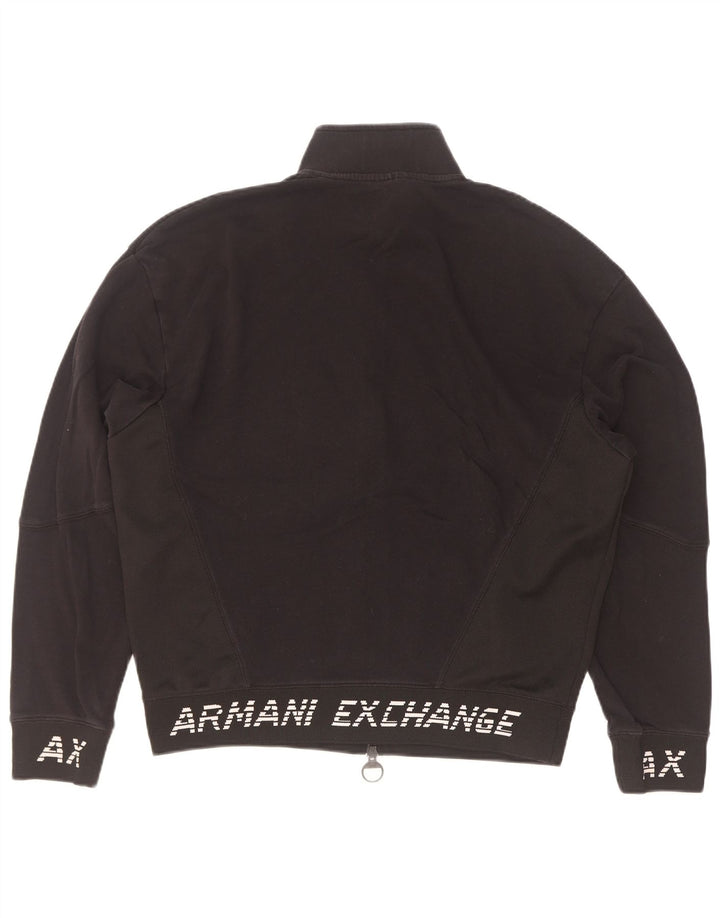 Armani Exchange Herren-Trainingsanzugoberteil mit Grafik, mittlere schwarze Baumwolle