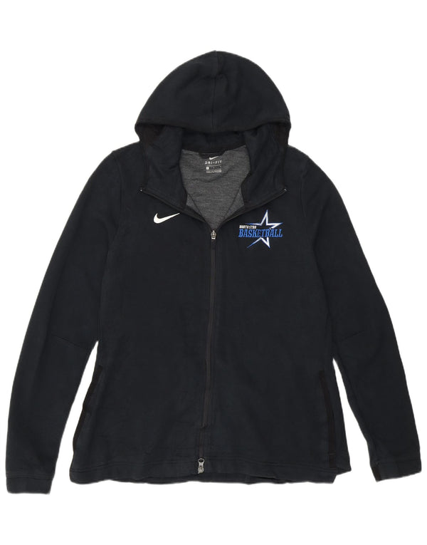 Nike Damen Zip Hoodie Pullover UK 16 Large Schwarz Polyester