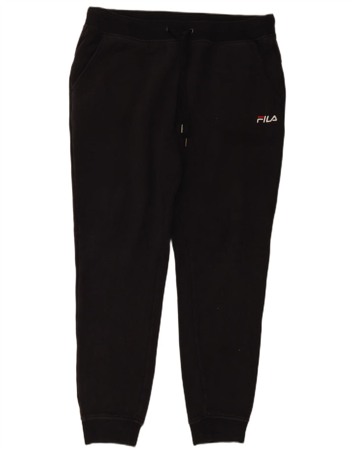 Fila Herren-Trainingshose, Jogginghose, groß, schwarze Baumwolle