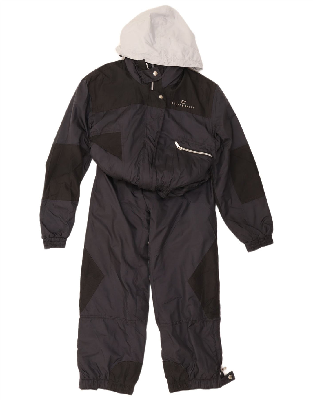 Belfe & Belfe Herren-Skioverall mit Kapuze, groß, Marineblau, Farbblock