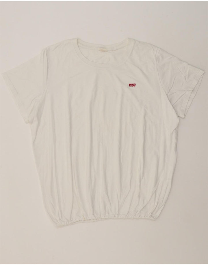 LEVI'S Womens T-Shirt Top UK 22 3XL White Vintage Levi's and Second-Hand Levi's from Messina Hembry 