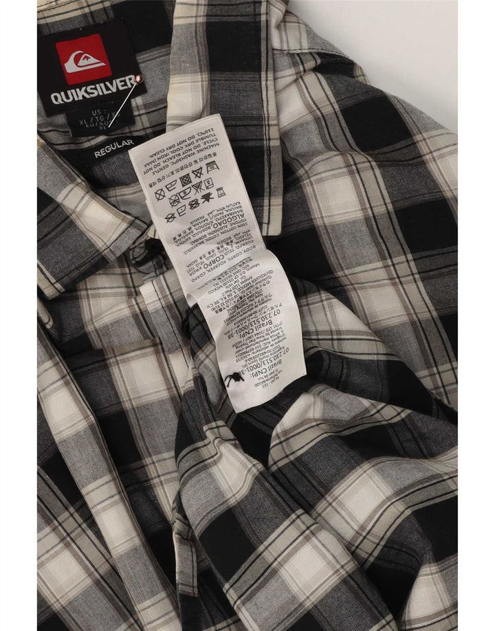 Quiksilver Herren Kurzarm-Hemd mit regulärer Passform, XL, grau kariert, Baumwolle