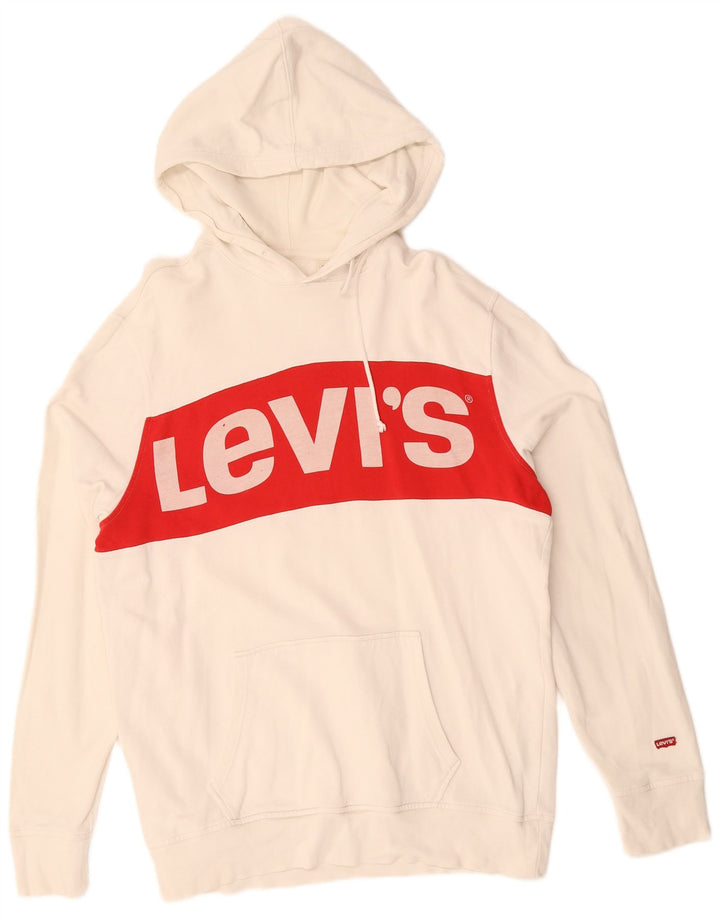 LEVI'S Herren-Kapuzenpullover mit Grafik, groß, weiße Blockfarben-Baumwolle