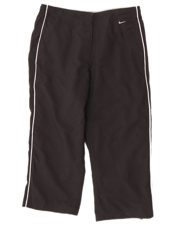 Nike Damen Bermuda Sport Shorts UK 8/10 Small Schwarz gestreift Polyester