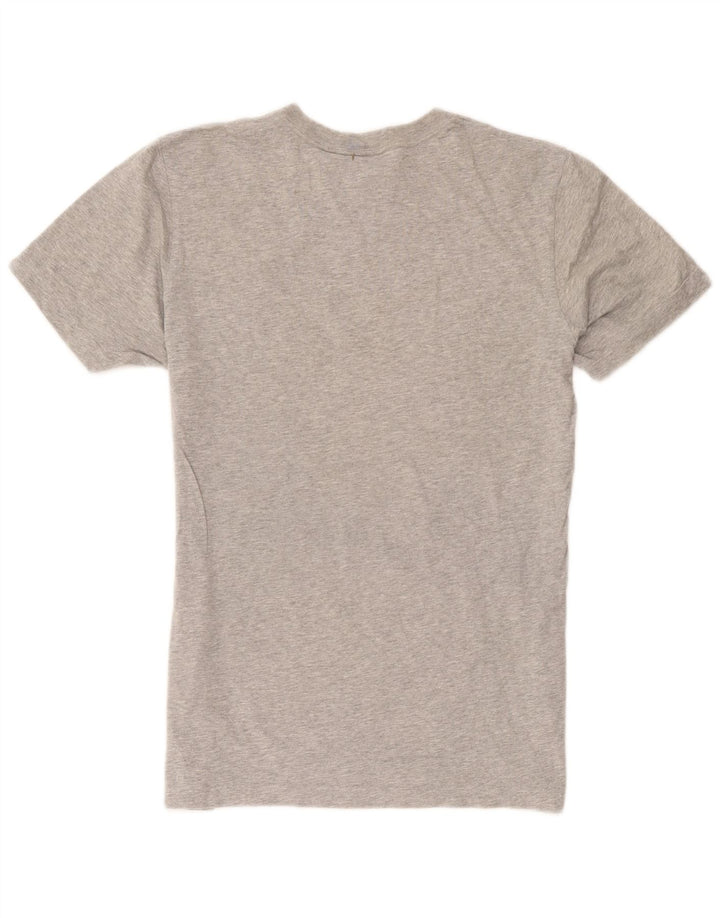 Adidas Herren Grafik-T-Shirt-Oberteil aus mittelgrau gefleckter Baumwolle
