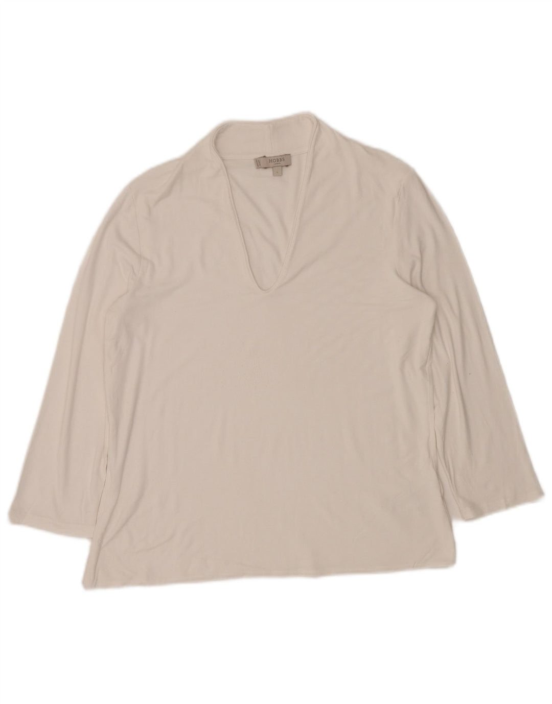 HOBBS Damen Top Langarm UK 14 Large Weiße Viskose