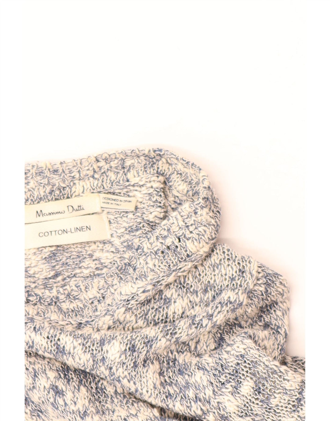 MASSIMO DUTTI Damen-Cardigan-Pullover UK 12 Mittelgrau gefleckte Baumwolle