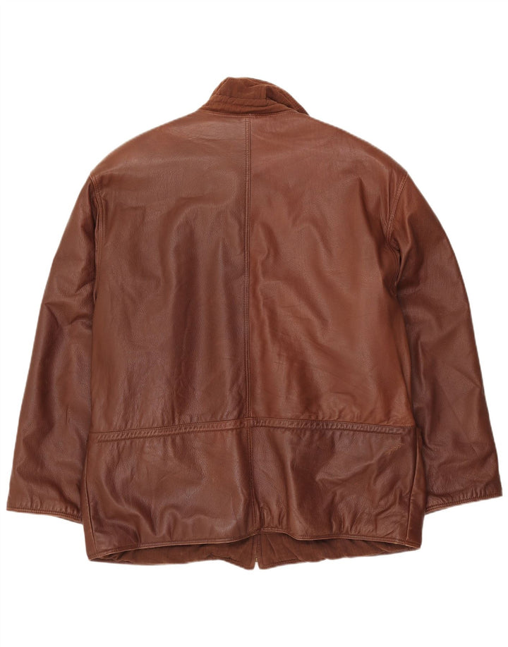 VINTAGE Herren Lederjacke UK 42 XL Braunes Leder