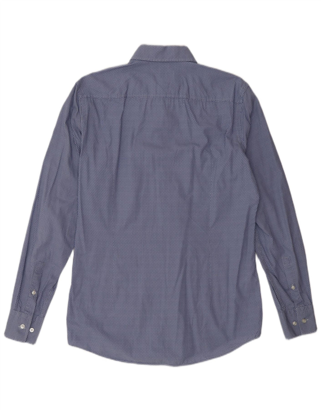 Hugo Boss Herren Slim Fit Hemd Größe 38 15 Mittelblau gefleckte Baumwolle