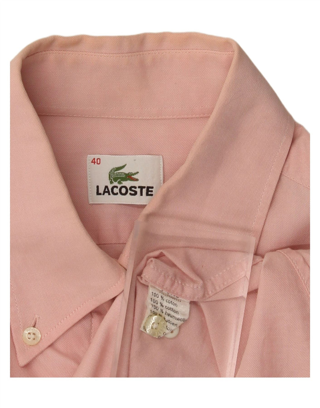 Lacoste Herrenhemd Größe 40 mittelrosa Baumwolle