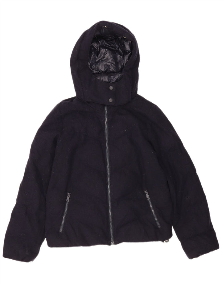 Gap Wattierte Damenjacke mit Kapuze, UK 14, mittelmarineblaue Wolle