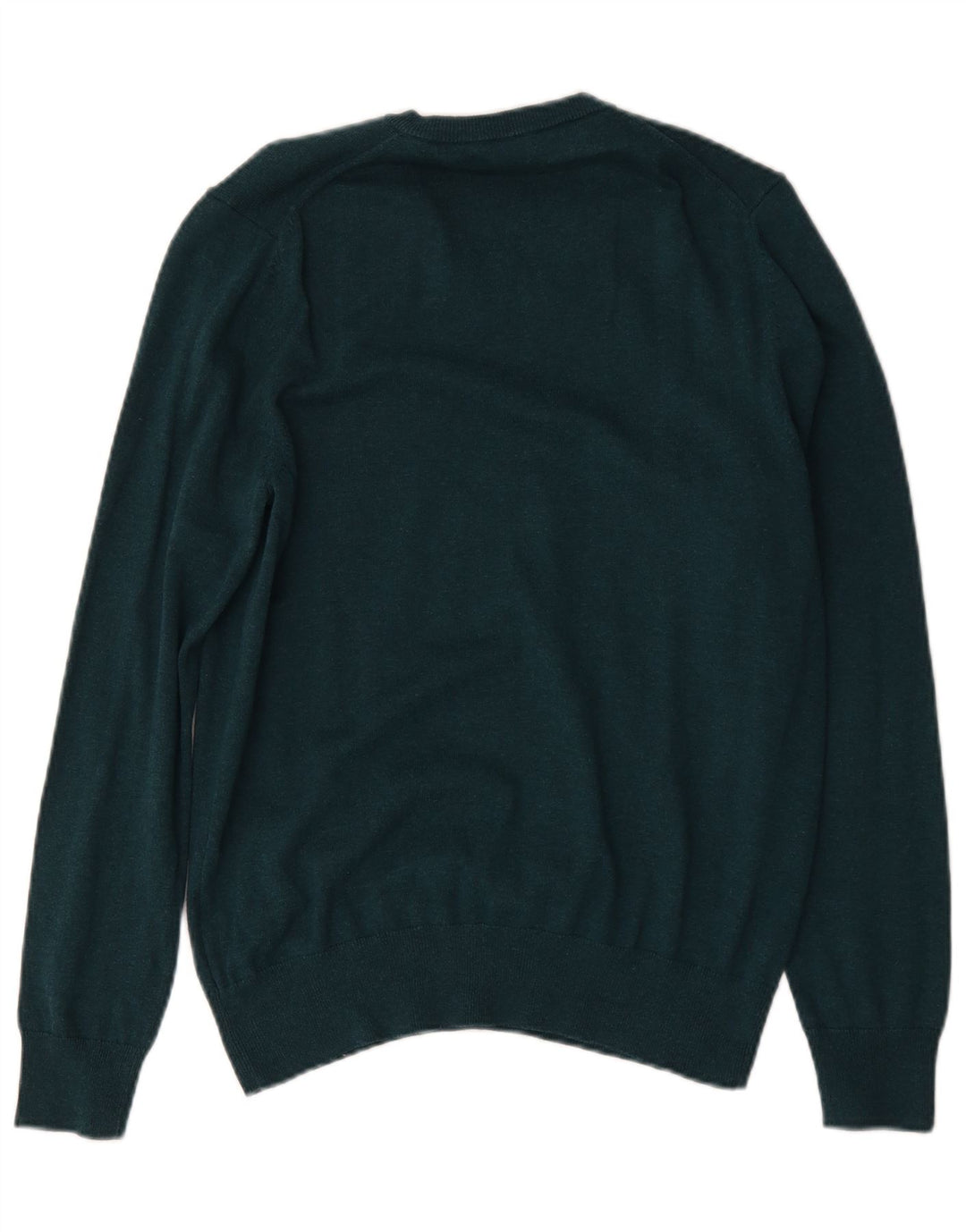 Marks & Spencer Herren-Pullover mit V-Ausschnitt aus mittelgrüner Baumwolle