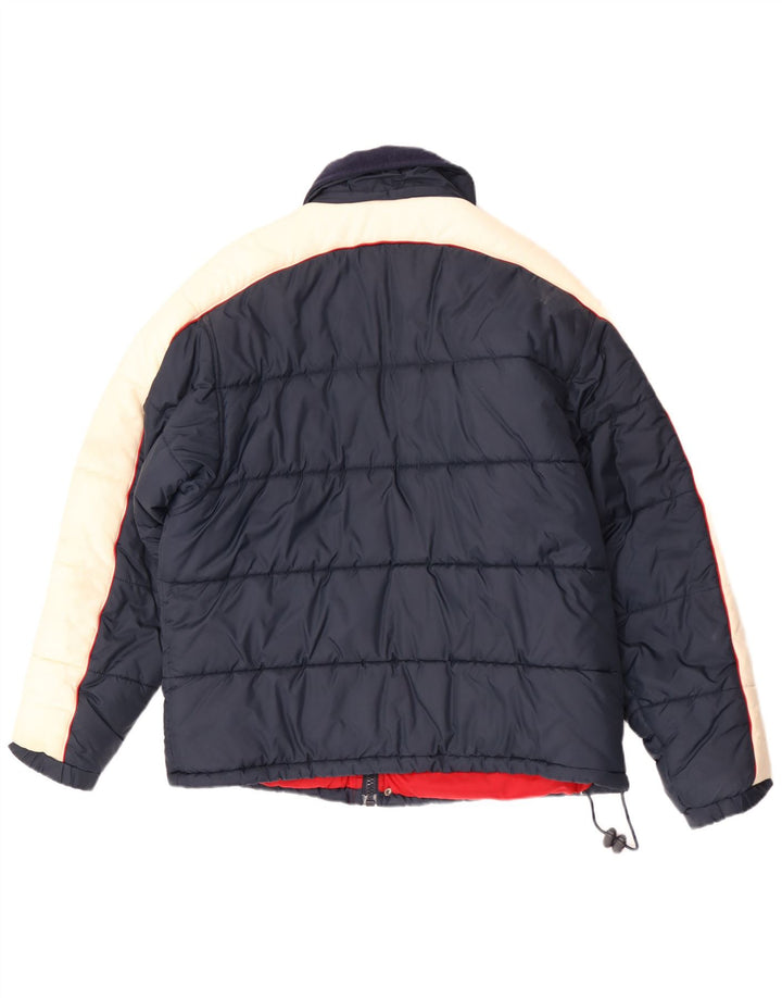 Kickers Wattierte Herrenjacke UK 38 Medium Navy Blue Colourblock Nylon